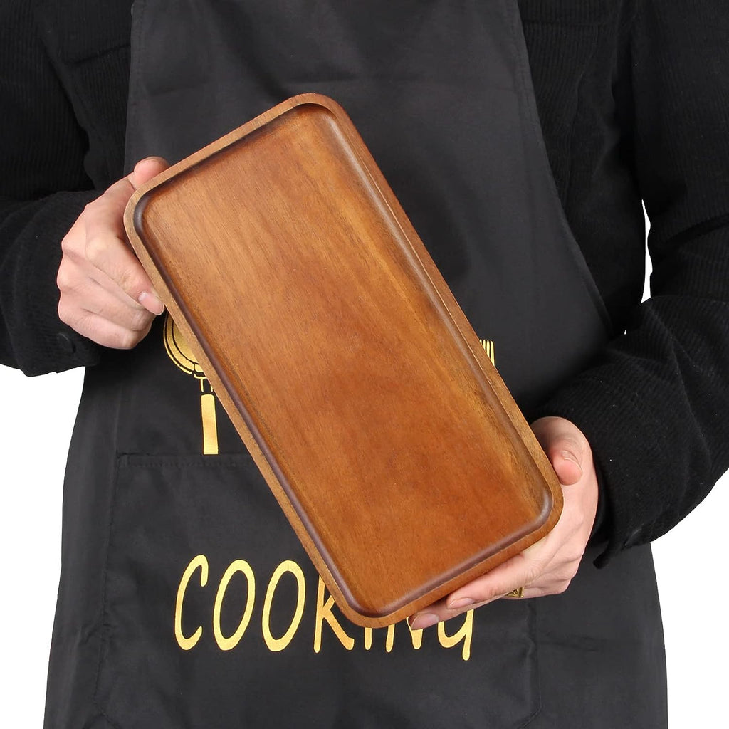 Small Wooden Platters Rectangle Mini Charcuterie Boards Acacia Wood Serving Trays Home Decor Cheese Board Cake Appetizer Plates Kitchen Charcuterie Platter for Food Dish Rectangular Dessert Snack Tray