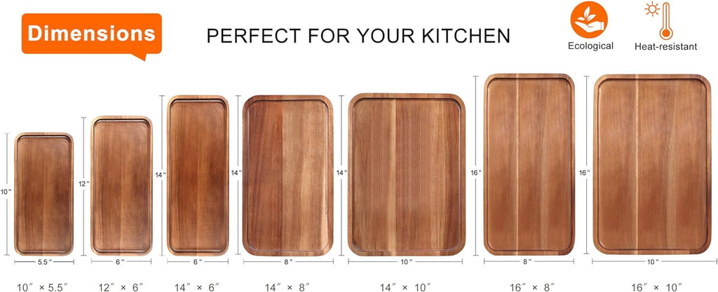 Small Wooden Platters Rectangle Mini Charcuterie Boards Acacia Wood Serving Trays Home Decor Cheese Board Cake Appetizer Plates Kitchen Charcuterie Platter for Food Dish Rectangular Dessert Snack Tray
