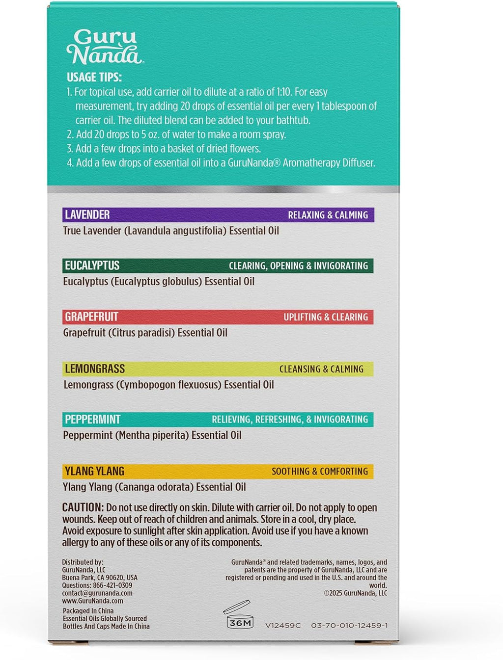 Essential Oils Set for Diffusers, 100% Pure, Aromatherapy, Massage, Candle & Soap Making Lavender, Peppermint, Eucalyptus, Grapefruit, Lemongrass, Ylang Ylang 0.33 Fl Oz (Pack of 6)