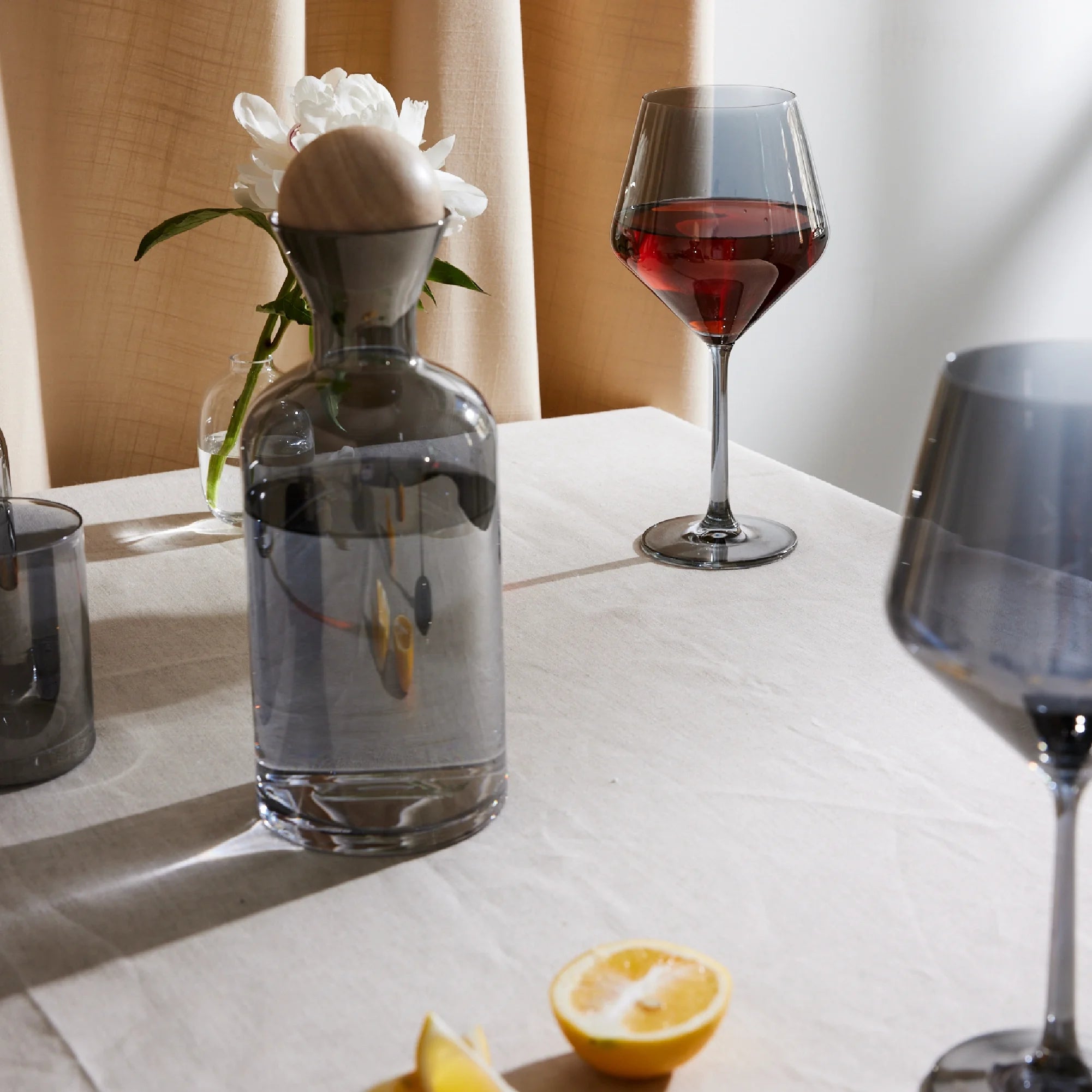 23 Fl Oz Smoke Iridescent Angled Wine Glasses, Set of 4